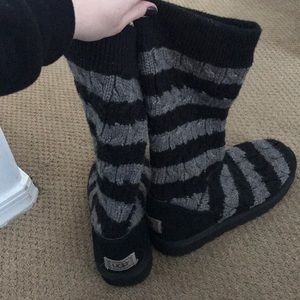 UGG Black & Gray sweater boots